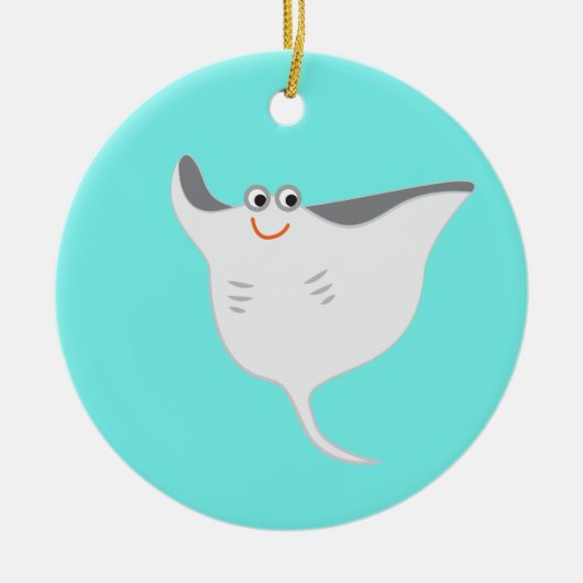 Happy Stingray Keramik Ornament (Vorne)