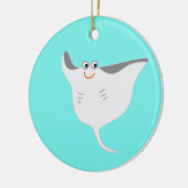 Happy Stingray Keramik Ornament (Links)