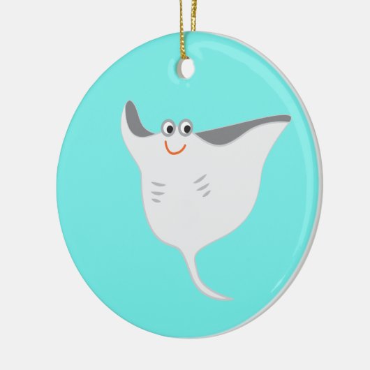 Happy Stingray Keramik Ornament (Links)