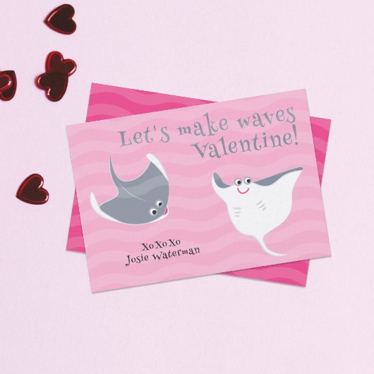 Happy Stingray Kid's Valentine Day Card Dankeskarte
