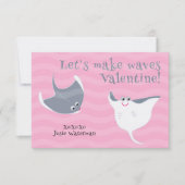 Happy Stingray Kid's Valentine Day Card Dankeskarte (Vorderseite)
