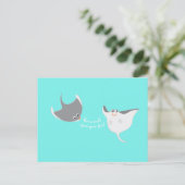 Happy Stingray Postkarte (Stehend Vorderseite)