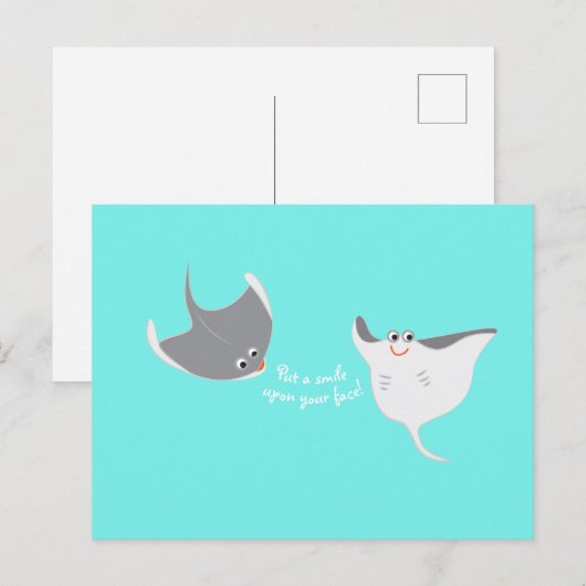 Happy Stingray Postkarte (Vorne/Hinten)
