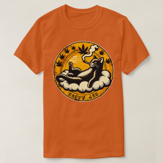 Happy Stoner Cat T-Shirt (Design vorne)