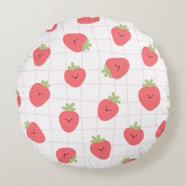 Happy Straws Rundes Kissen