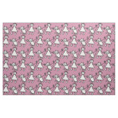 Happy Strichfigur-Mädchen und Hund Stoff (Fat Quarter (45,7 x 55,9 cm))