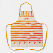 Happy Stripe Niedlich Hearts Inspirivity Custom Mo Schürze (Vorderseite)
