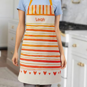Happy Stripe Niedlich Hearts Inspirivity Custom Mo Schürze