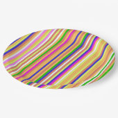 Happy Stripes Pappteller (Schrägansicht)