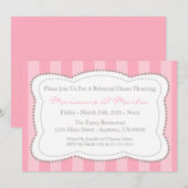 Happy Stripes Probe Dinner Einladung (Rosa) (Vorne/Hinten)