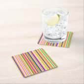 Happy Stripes Rechteckiger Pappuntersetzer (Vor Ort)