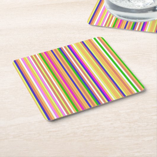 Happy Stripes Rechteckiger Pappuntersetzer (angewinkelt)