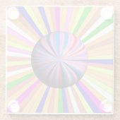 Happy Stripes with Center Sphere Glasuntersetzer (Rückseite)