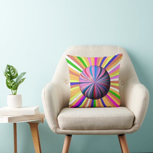 Happy Stripes with Center Sphere Kissen (Stuhl )