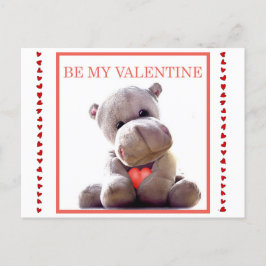 Happy Stuffed Hippo Kinder Valentine Postkarte