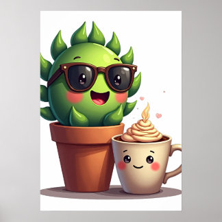 Happy Succulent Plant Parent Kawaii Sticker Mug Poster