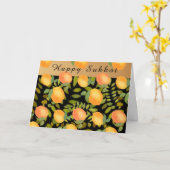 Happy Sukkot Blätter und Zitrone Karte (Gelbe Blume)