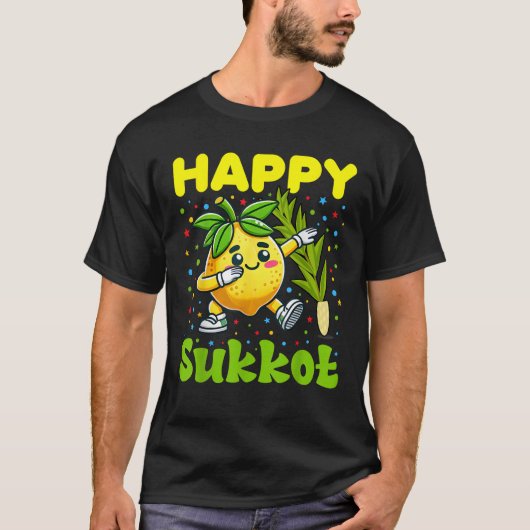 Happy SUKKOT Jewish holiday Lulav and Etrog Dabbin T-Shirt (Vorderseite)
