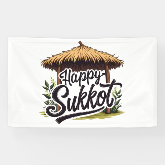 Happy Sukkot Jüdischer Urlaub Hanukkah Banner (Horizontal)