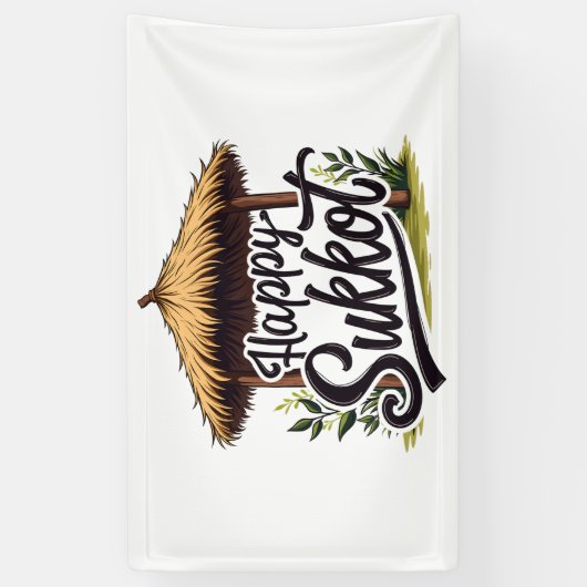 Happy Sukkot Jüdischer Urlaub Hanukkah Banner (Vertikal)