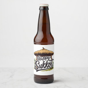 Happy Sukkot Jüdischer Urlaub Hanukkah Bierflaschenetikett