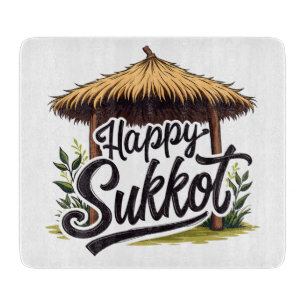 Happy Sukkot Jüdischer Urlaub Hanukkah Schneidebrett