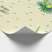 Happy Sukkot Lulav & Etrog Vier Arten Wasserfarbe Geschenkpapier (Ecke)