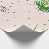 Happy Sukkot Lulav & Etrog Vier Arten Wasserfarbe Geschenkpapier (Ecke)