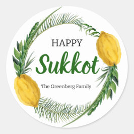 Happy Sukkot Lulav Stickers