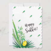 Happy Sukkot Lulav und Etrog Wasserfarbe Einladung (Vorderseite)