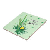 Happy Sukkot Lulav und Etrog Wasserfarbmuster Fliese (Seite)