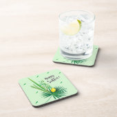 Happy Sukkot Lulav und Etrog Wasserfarbmuster Getränkeuntersetzer (Rechte Seite)