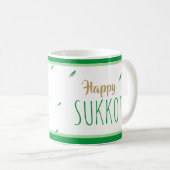 Happy Sukkot Lulav und Etrog Wasserfarbmuster Kaffeetasse (VorderseiteRechts)