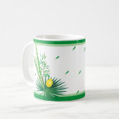 Happy Sukkot Lulav und Etrog Wasserfarbmuster Kaffeetasse (Vorderseite Links)