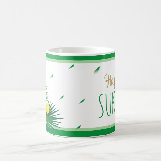 Happy Sukkot Lulav und Etrog Wasserfarbmuster Kaffeetasse (Mittel)