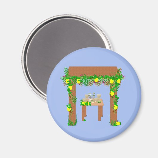 Happy Sukkot Magnet (Vorderseite/Rückseite)
