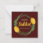 Happy Sukkot mit dem hebräischen Englisch Lulav Se Mitteilungskarte (Vorderseite)