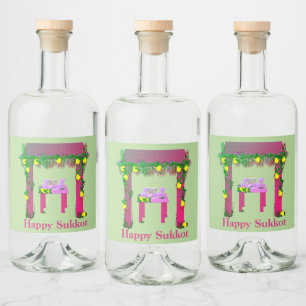 Happy Sukkot, Personalisiert Alkoholflaschenetikett
