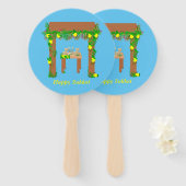 Happy Sukkot, Personalisiert Fächer (Vorne und Hinten)