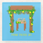 Happy Sukkot, Personalisiert Glasuntersetzer (Vorderseite)
