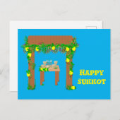 Happy Sukkot, Personalisiert Postkarte (Vorne/Hinten)