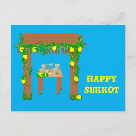 Happy Sukkot, Personalisiert Postkarte (Vorderseite)