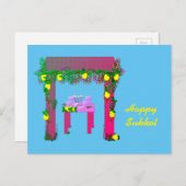 Happy Sukkot, Personalisiert Postkarte (Vorne/Hinten)