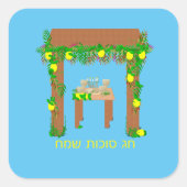 Happy Sukkot, Personalisiert Quadratischer Aufkleber (Vorderseite)