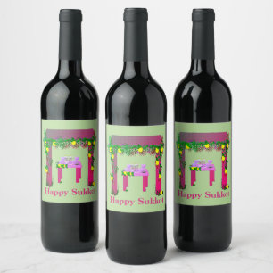 Happy Sukkot, Personalisiert Weinetikett