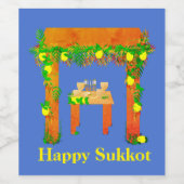 Happy Sukkot, Personalisiert Weinetikett (Einzelnes Label)