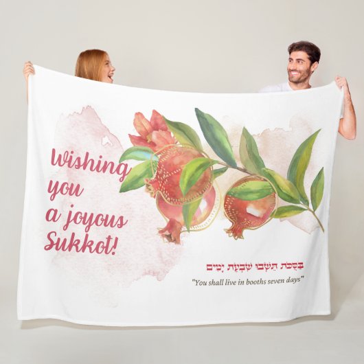 Happy Sukkot | Sukkot Sameach | Sukkah Decor Fleecedecke (Beispiel)