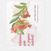 Happy Sukkot | Sukkot Sameach | Sukkah Decor Fleecedecke (Vorderseite)