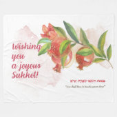 Happy Sukkot | Sukkot Sameach | Sukkah Decor Fleecedecke (Vorderseite (Horizontal))