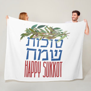 Happy Sukkot   Sukkot Sameach   Sukkah Decor Fleecedecke